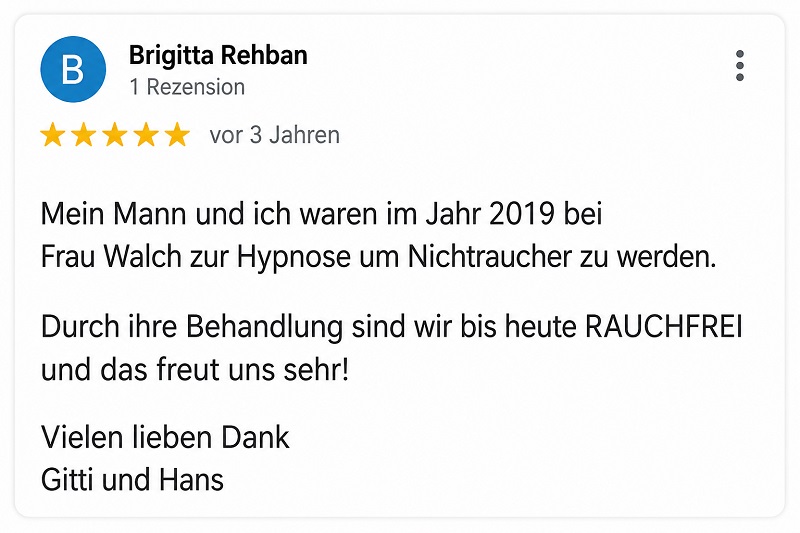 nichtraucher hypnose salzburg freilassing traunstein google rezension