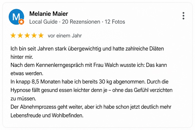 abnehmen durch hypnose salzburg freilassing online google rezension